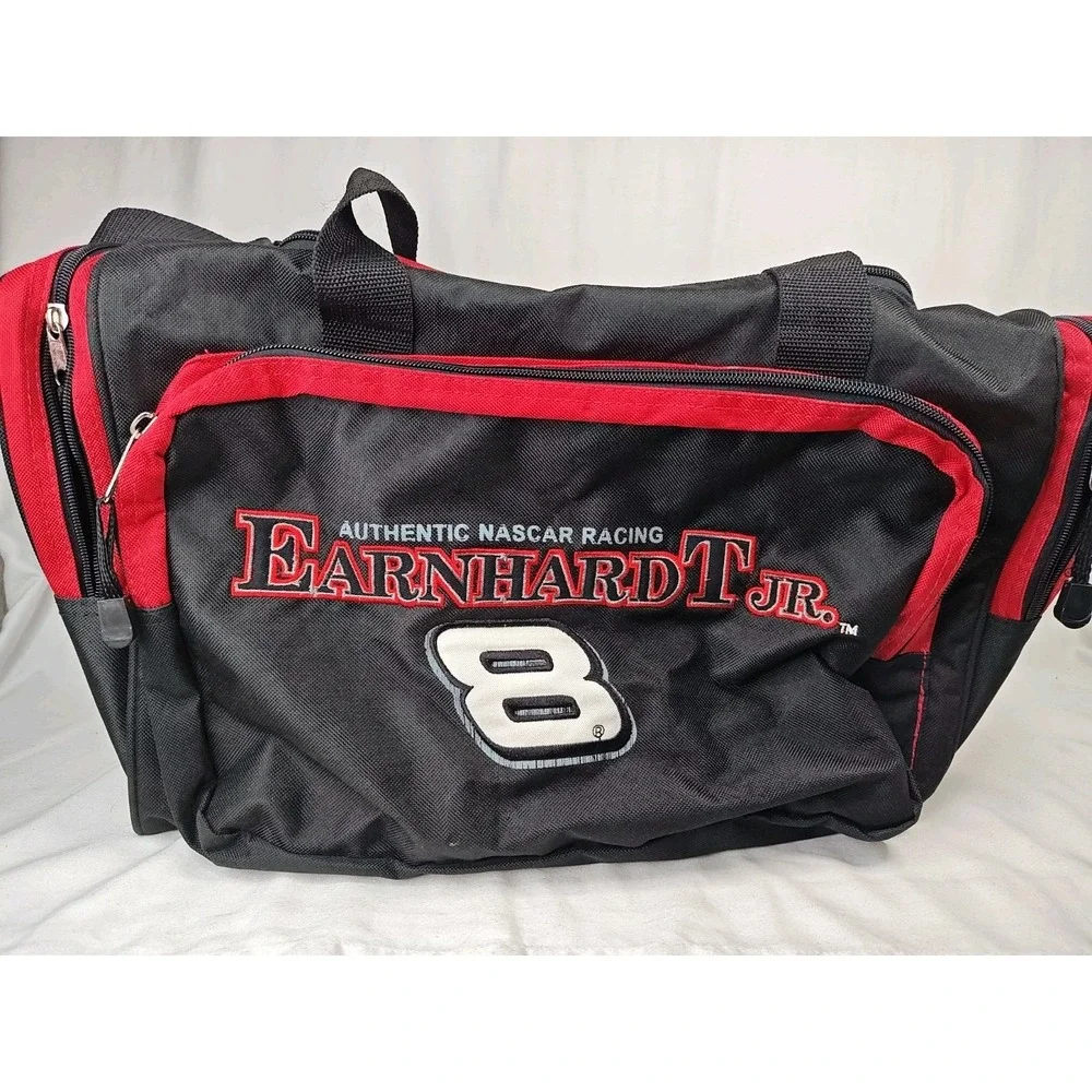 Vintage Dale Earnhardt Jr #8 Authentic NASCAR Racing Black Red Travel Duffel Bag